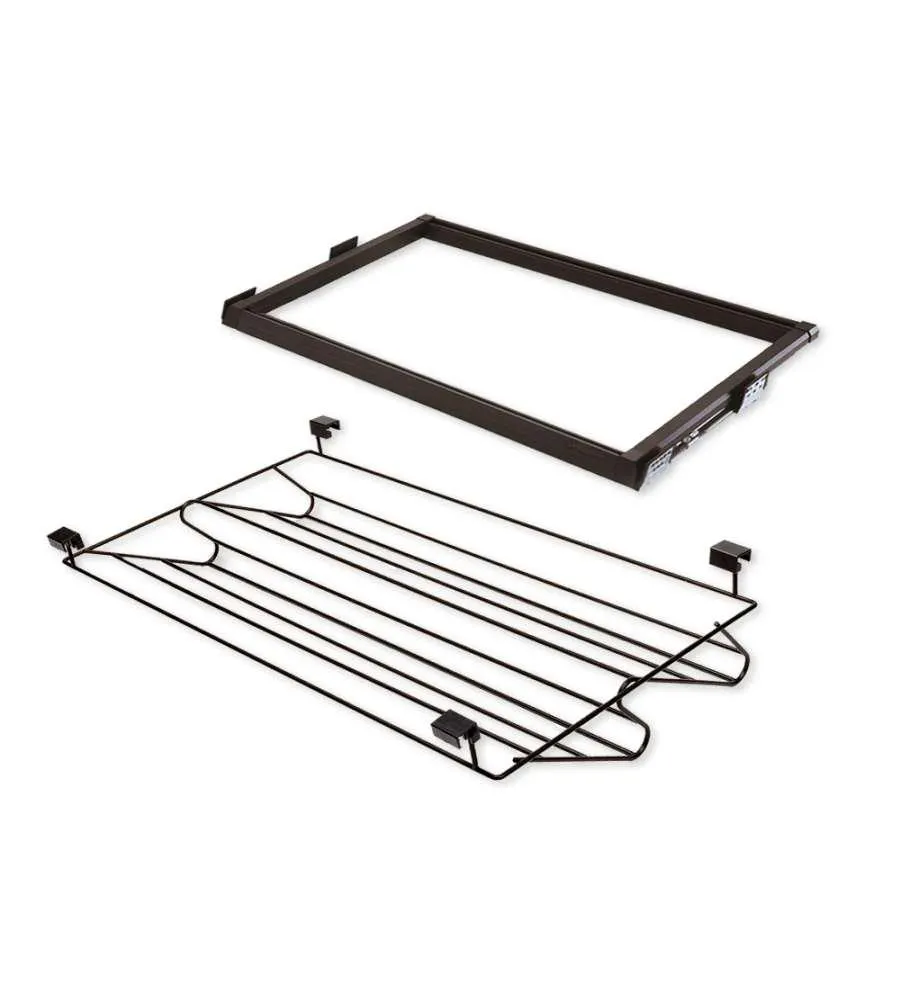 KIT PORTA SCARPE METALLICO REGOLABILE 800 MM ACCIAIO E ALLUMINIO COLOR MOKA - EMUCA.