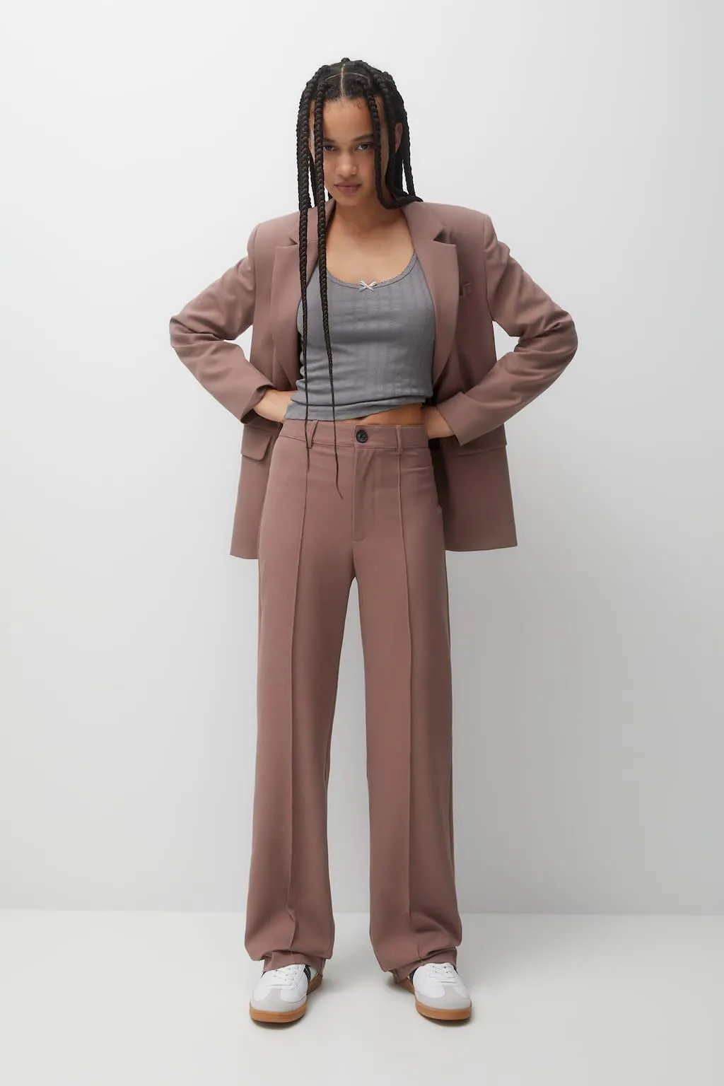 PANTALONI ELEGANTI CON CUCITURA A NERVATURA