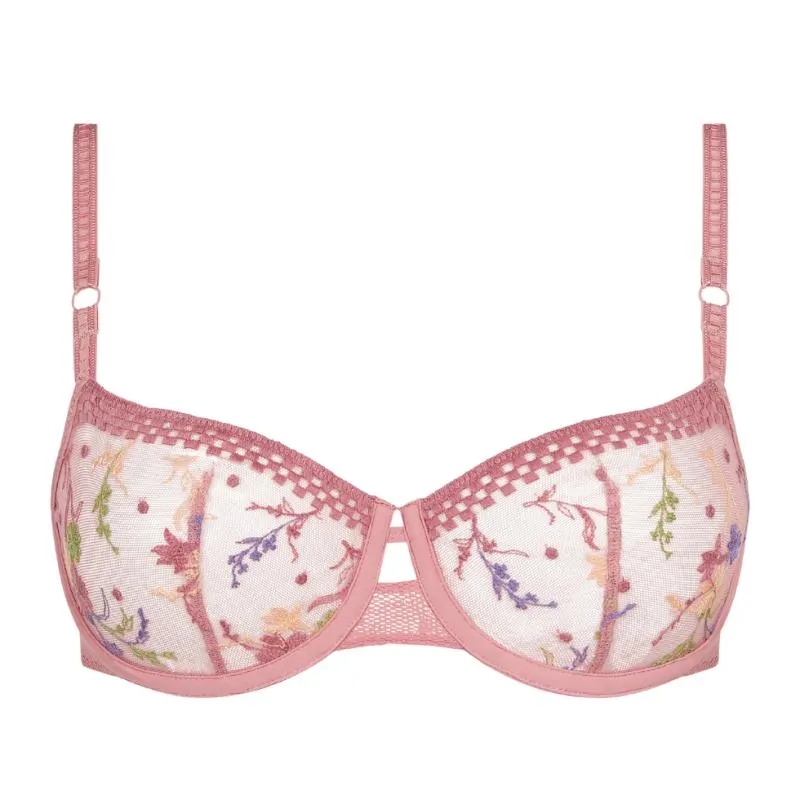 PAS-P41RM5-0WB - Reggiseno a balconcino Suzy con pizzo floreale - Rosewood multicolor