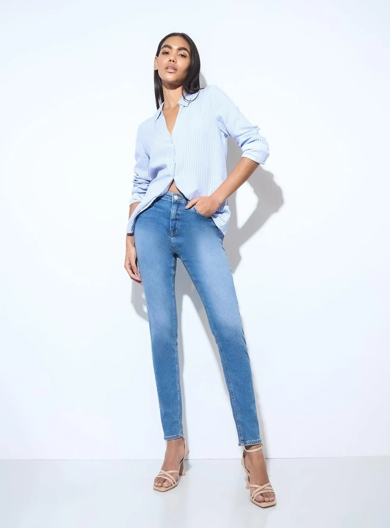 Jeans skinny Blu denim medio