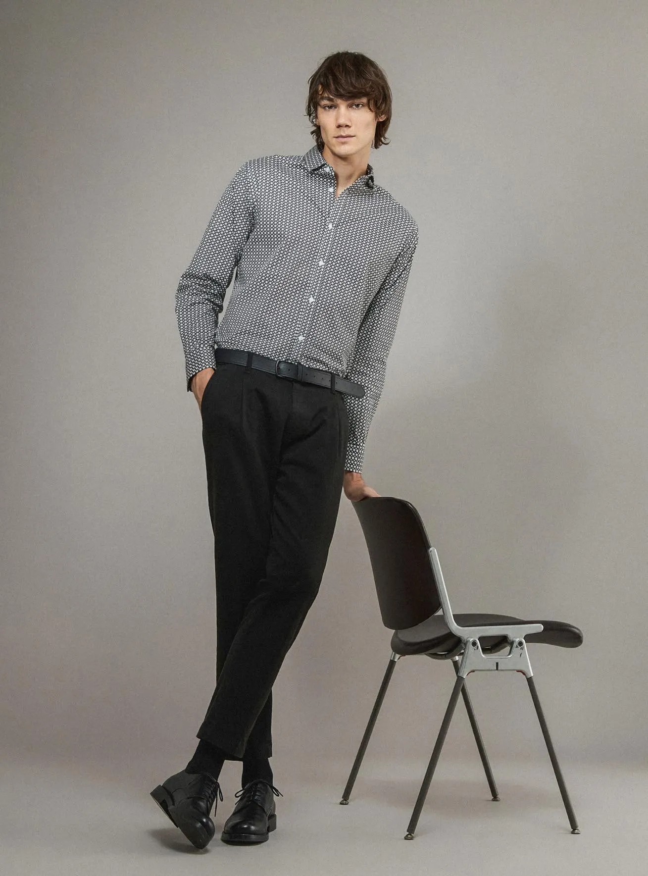 Camicia fantasia geometrica Var canna di fucile