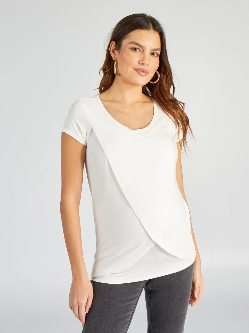 T-shirt per l'allattamento - BIANCO