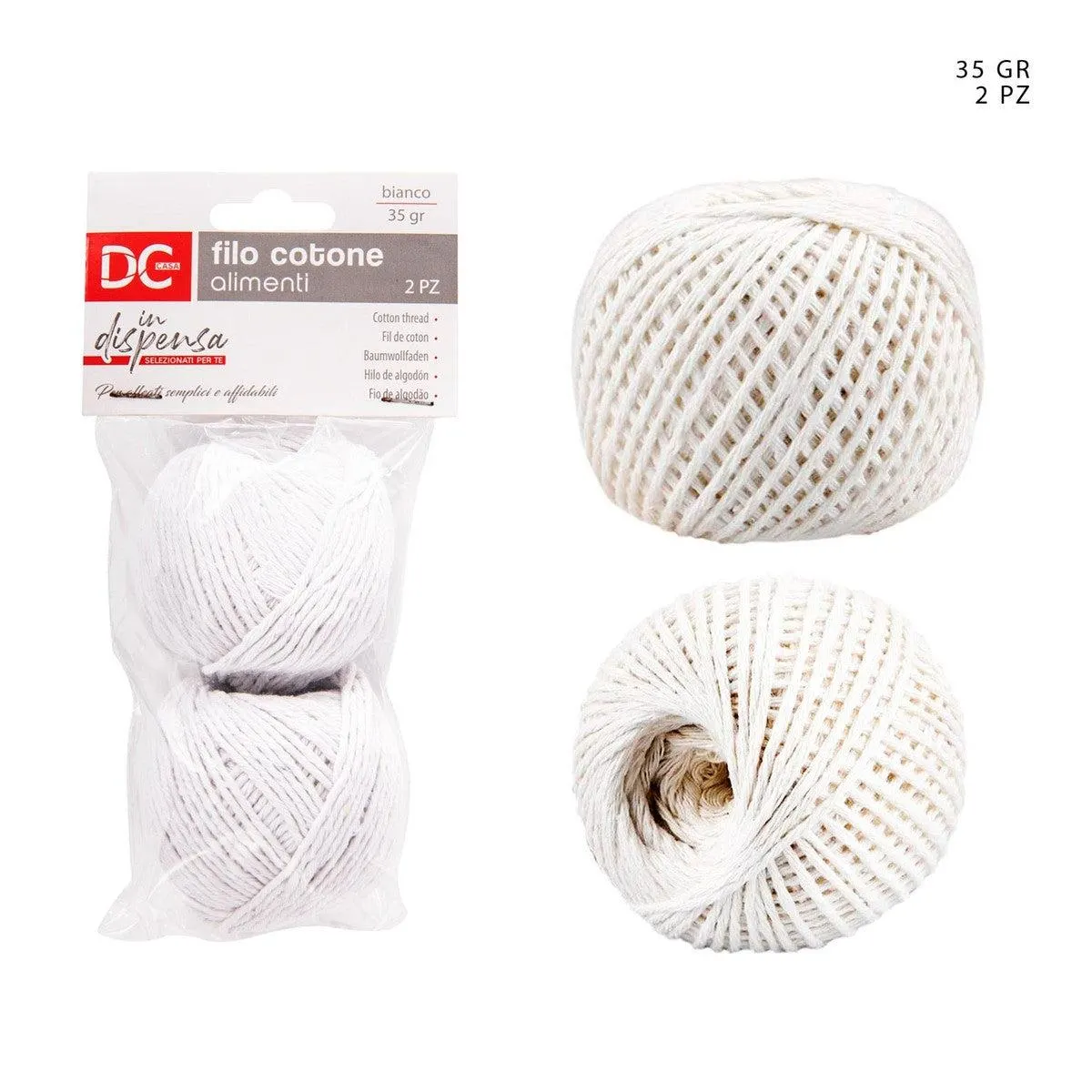 Dc Cotton Thread 35G 2Pcs White