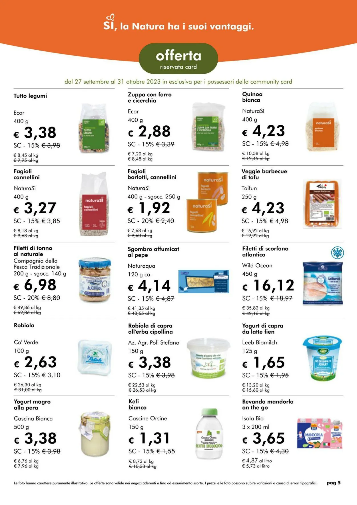 NaturaSì da 1 ottobre a 31 ottobre di 2023 - Pagina del volantino 5