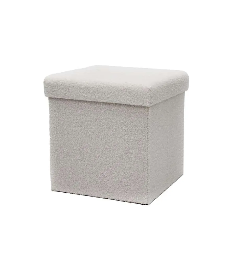 Pouf pieghevole Teddy Bianco