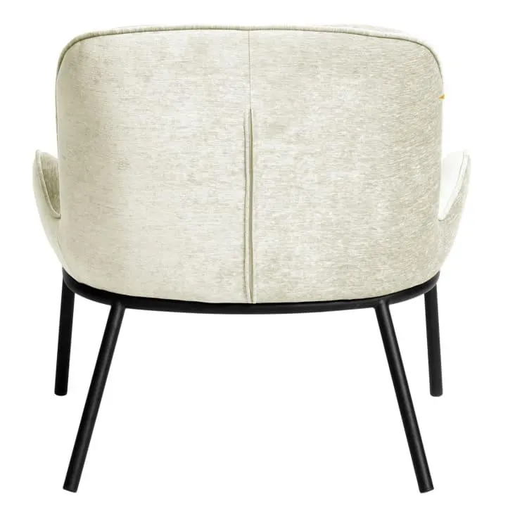 Alvin - Poltrona in tessuto ecru e metallo nero