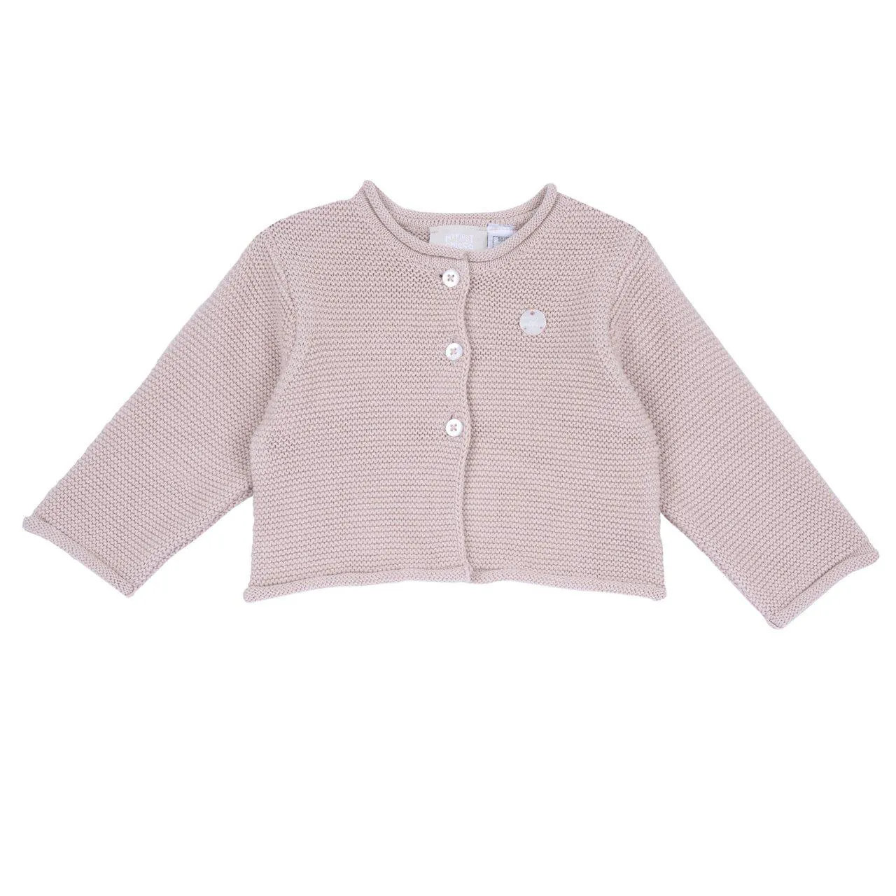 Jersey de punto rosa con botones