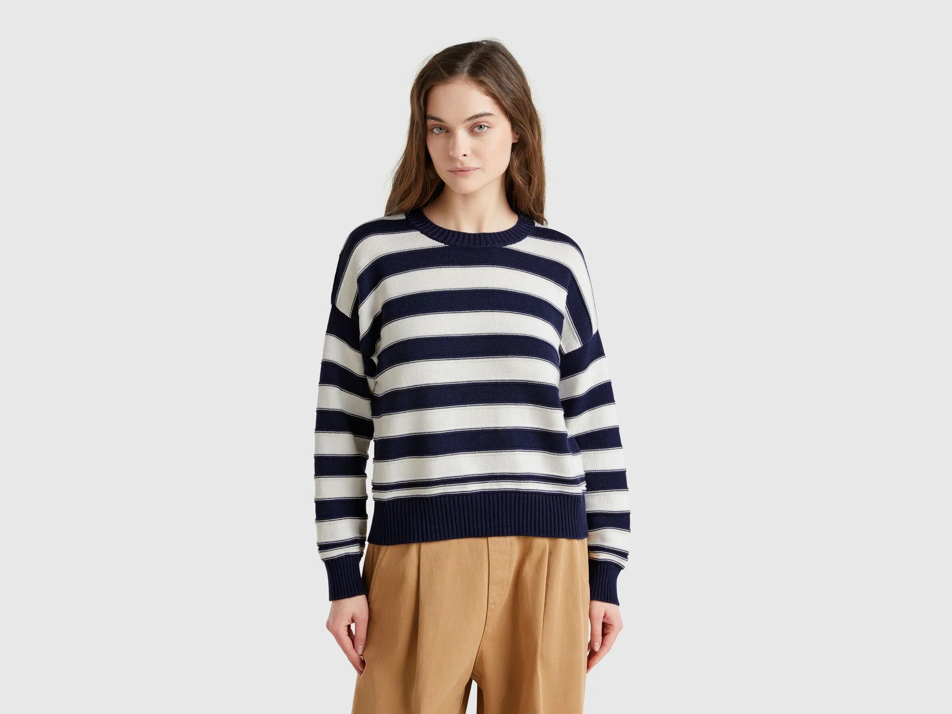 Maglia a righe in cotone tricot