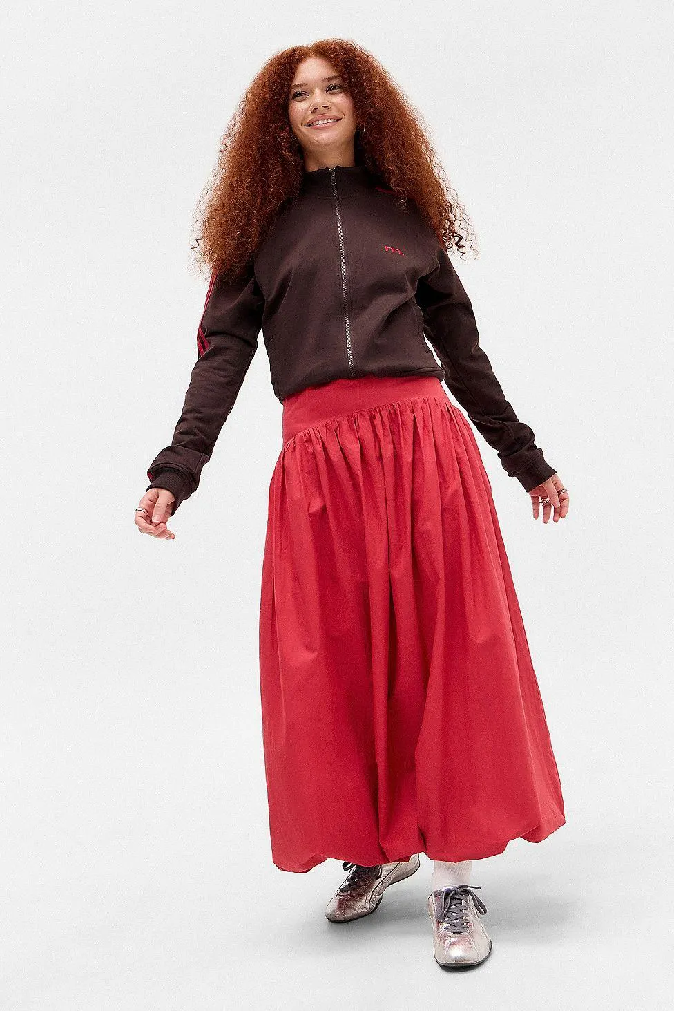 UO Mindi Bubble Maxi Skirt