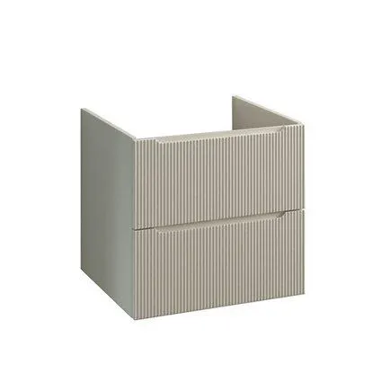 Base sospesa 2 cassetti per lavabo integrato o da appoggio bianco crema 59 cm