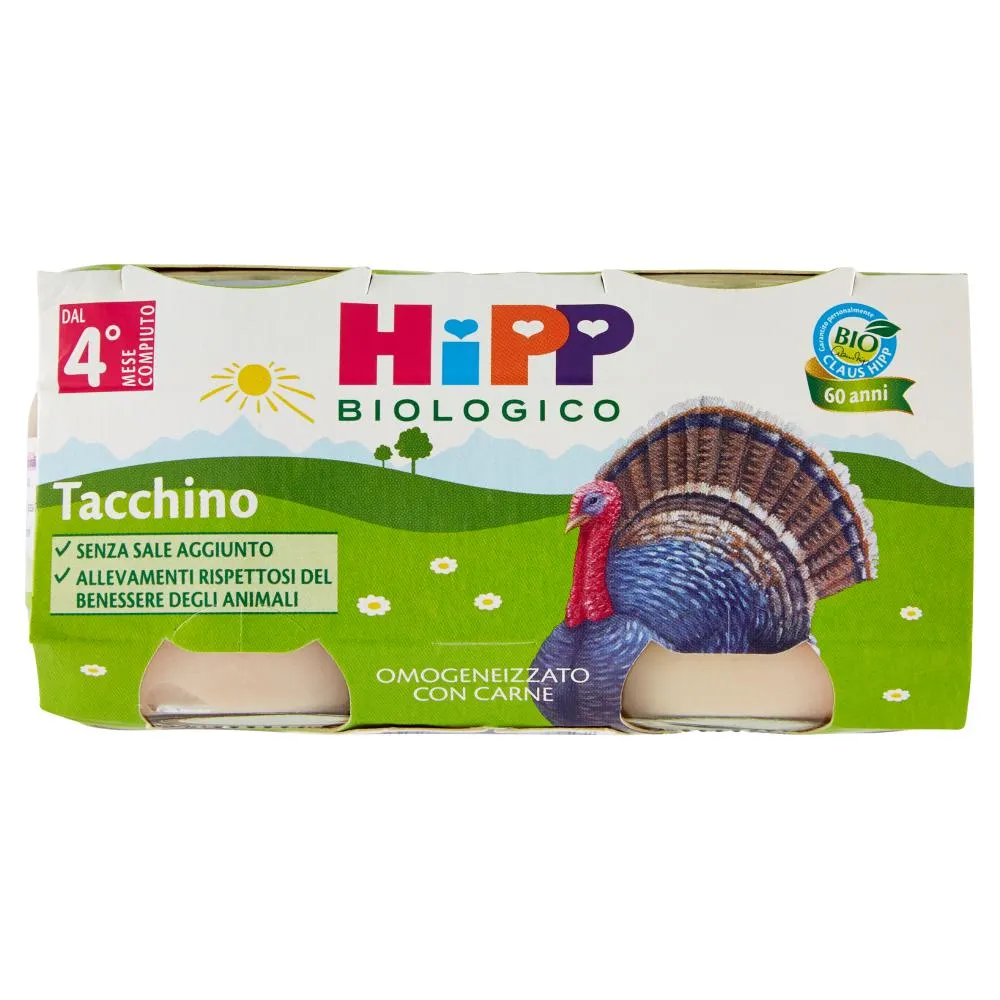 HiPP Biologico Tacchino Omogeneizzato con Carne 2 x 80 g