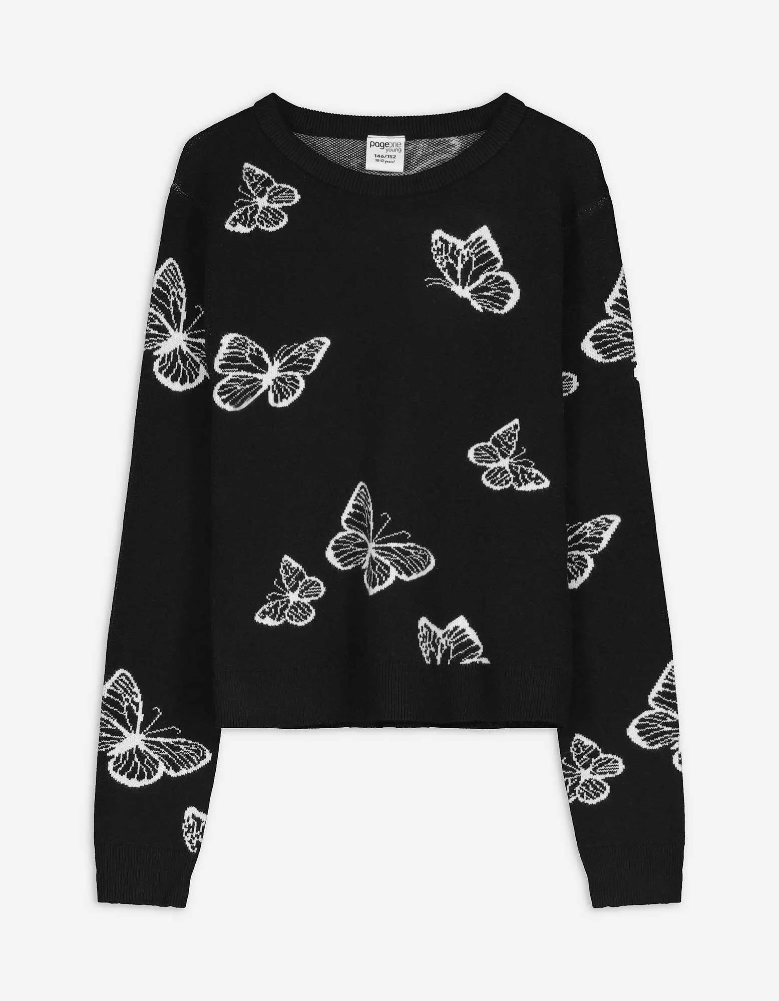 Pullover - Motivo allover - nero