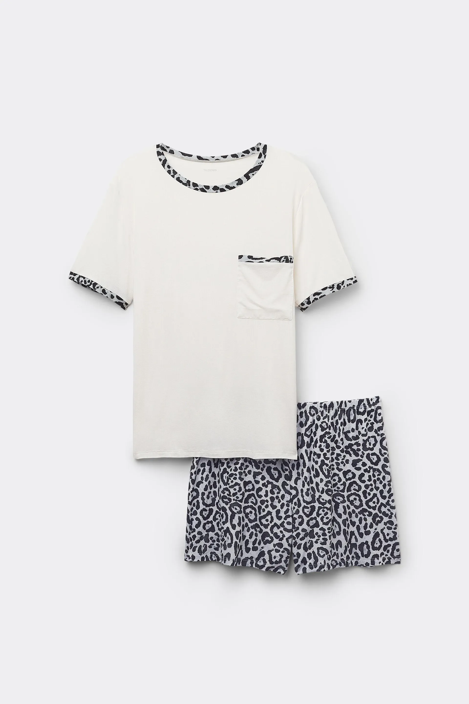 Pigiama Corto Mezza Manica Viscosa Animalier