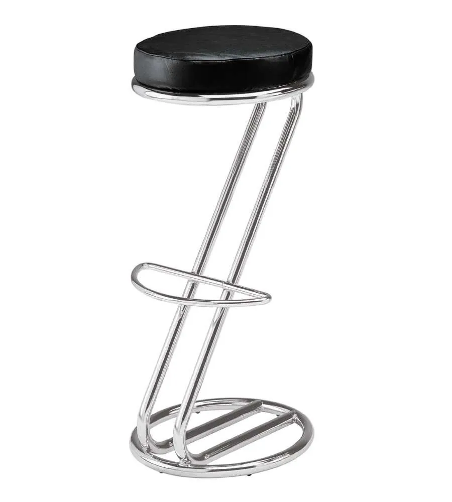 SGABELLO "ZEUS" ECOPELLE NERA, H83 CM