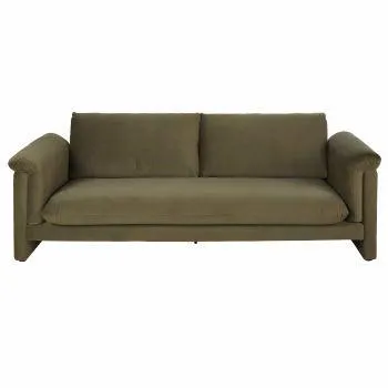 Divano a 3 posti in velluto verde kaki