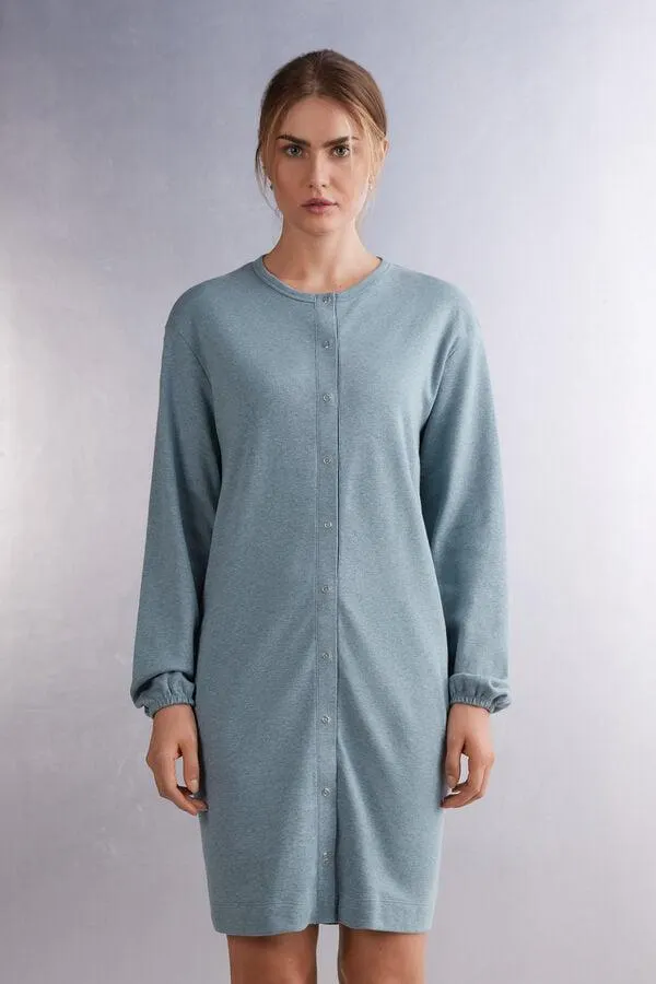 Camicia da Notte Aperta Davanti Pinstripes Fantasy