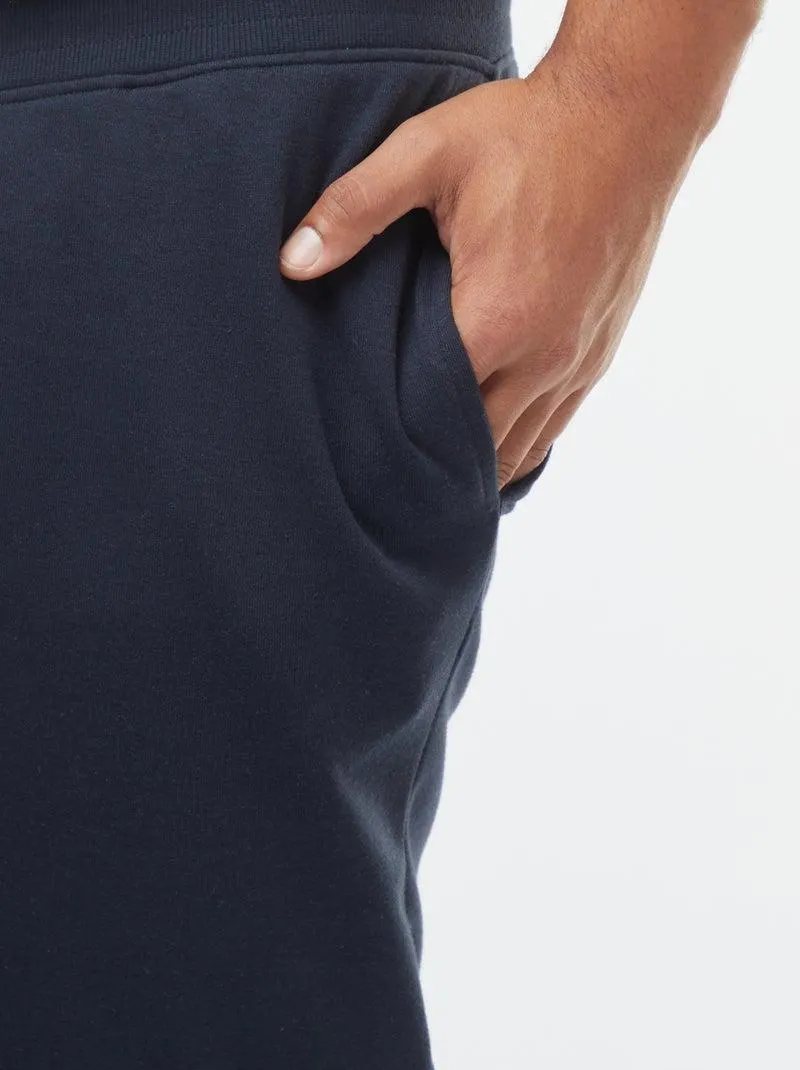 Joggers in tessuto felpato tinta unita - Blu