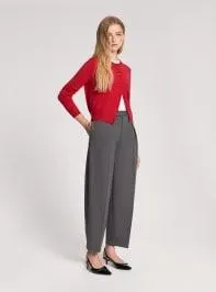 Pantaloni balloon tinta unita Grigio medio melange