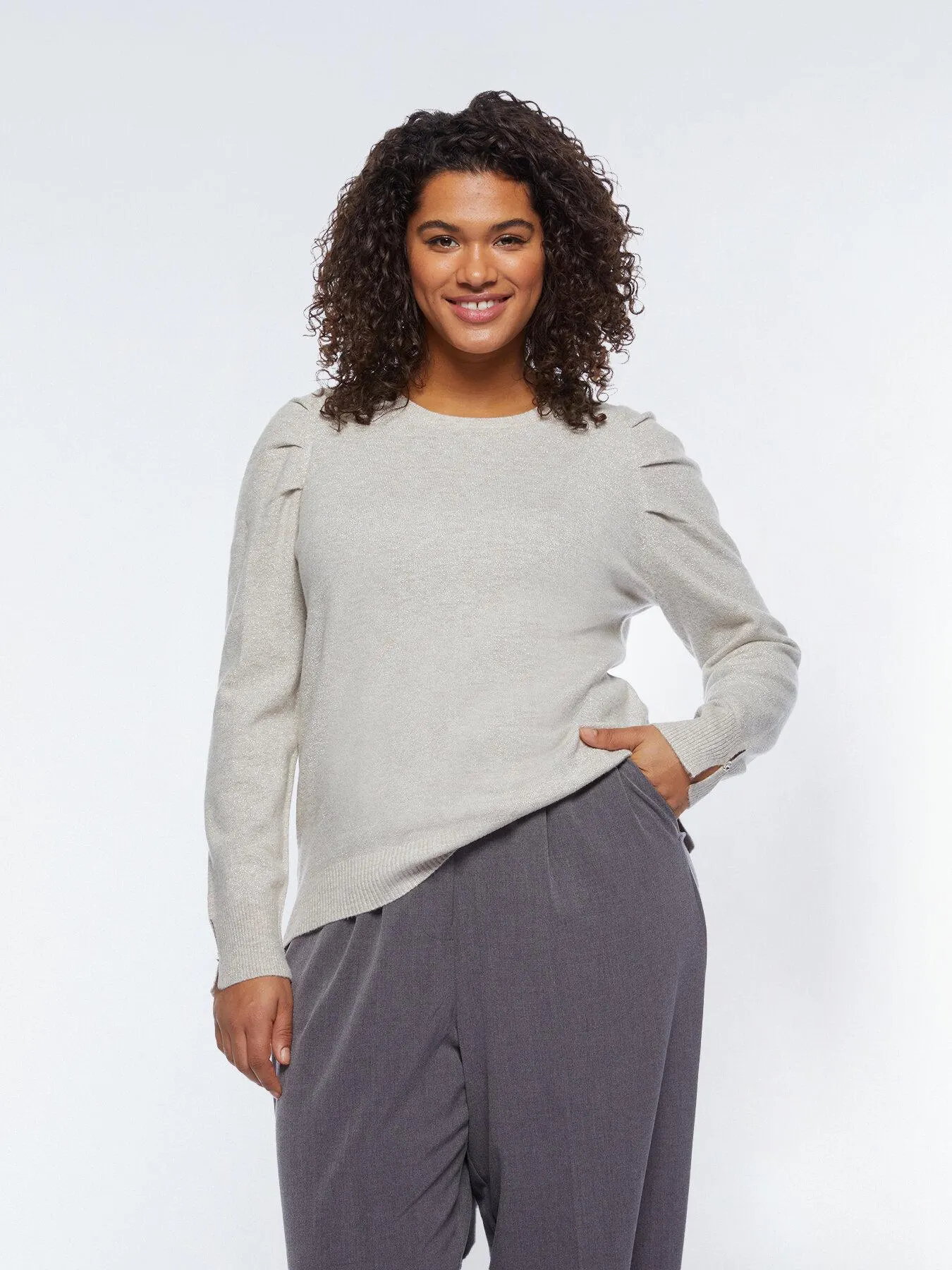 Maglia lurex con piccole pieghe