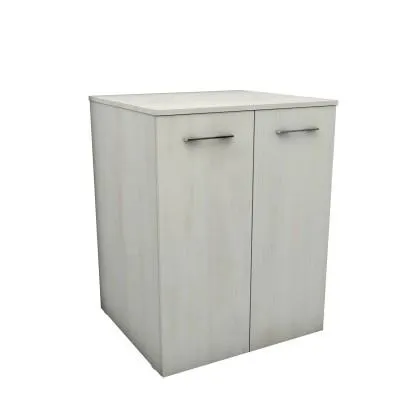 Mobile bagno a terra coprilavatrice con 2 ante 70x63x89 cm effetto legno bianco