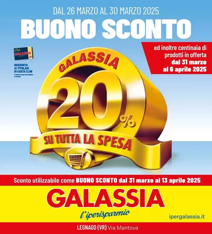 BUONO SPESA 20% + GRANDI MARCHE SCONTO FINO 50% da 26 marzo a 6 aprile di 2025 - Pagina del volantino 1