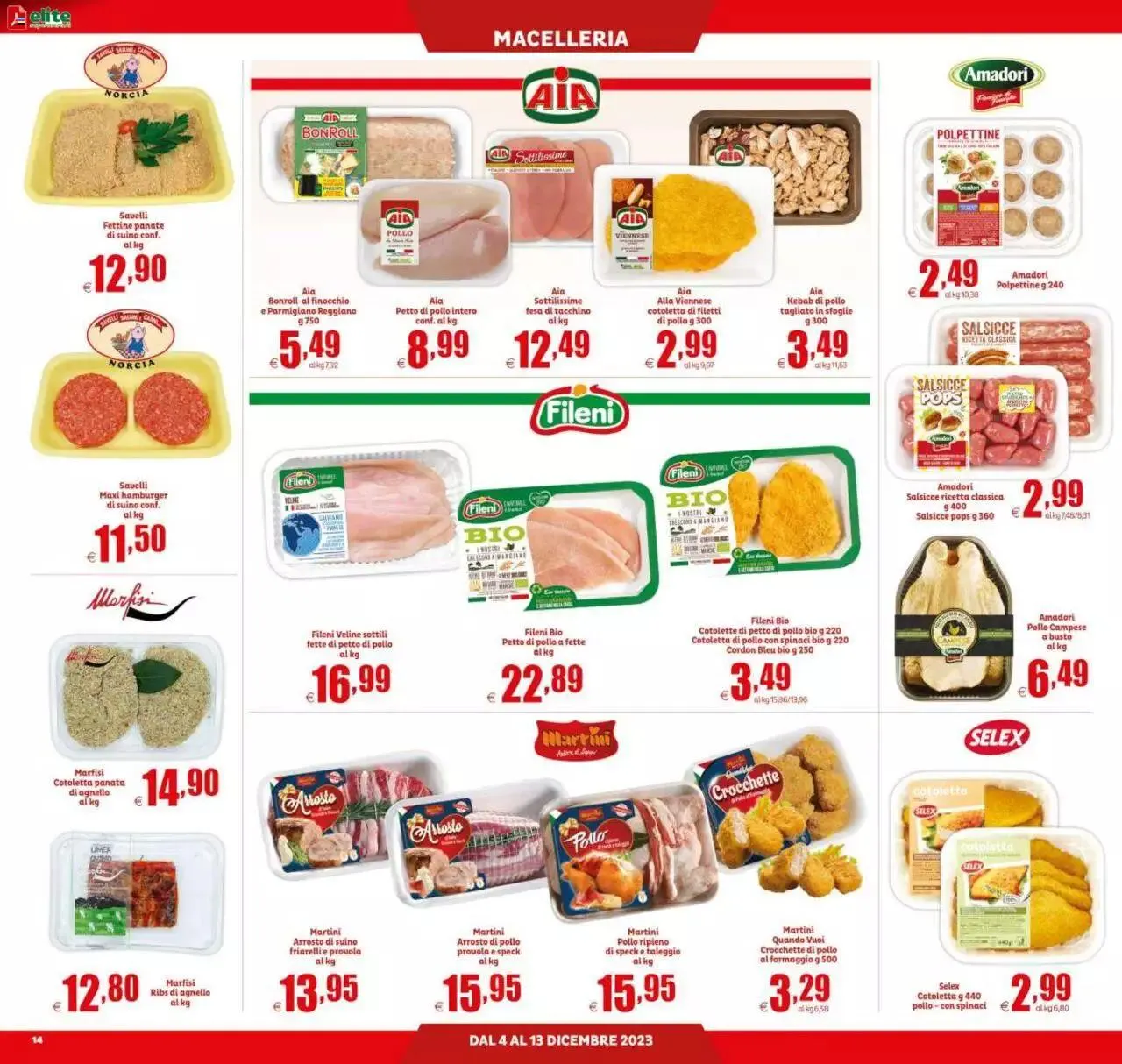 Volantino Elite Supermercati da 4 dicembre a 13 dicembre di 2023 - Pagina del volantino 14