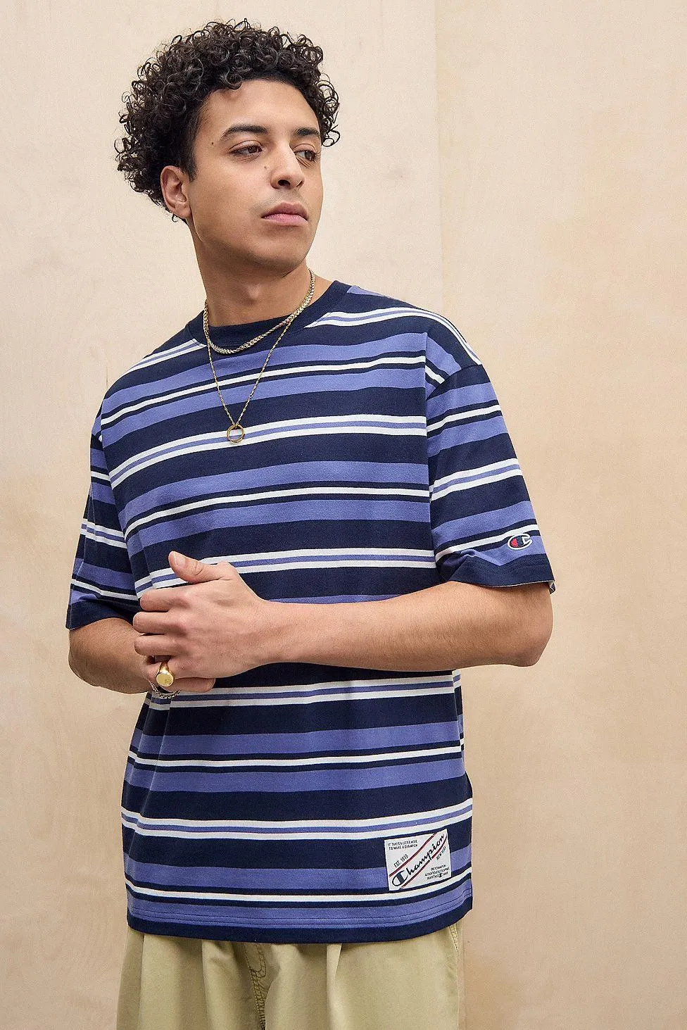 Champion UO Exclusive Maglietta a Righe Blu