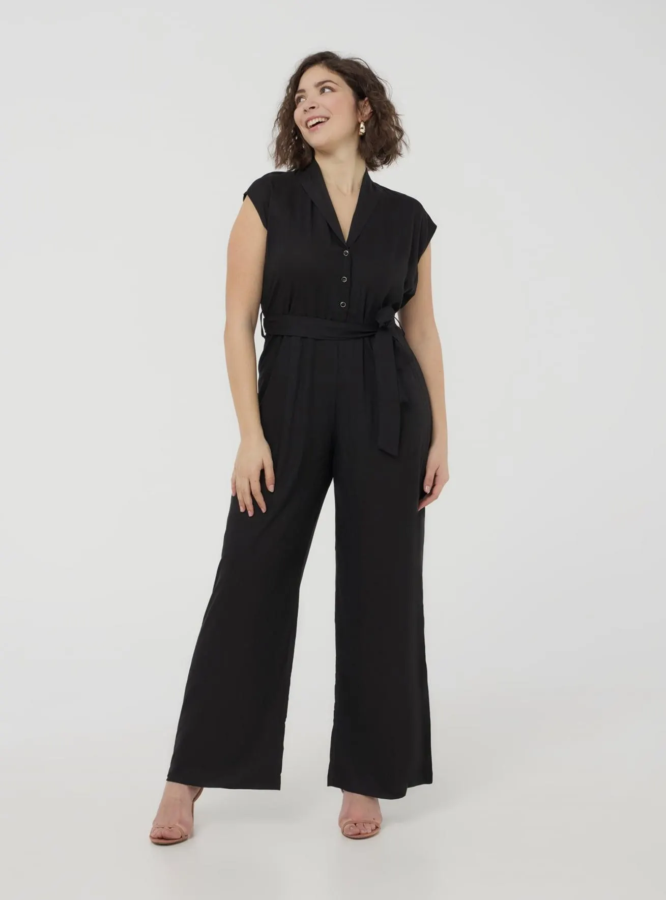 Tuta lunga con revers Nero
