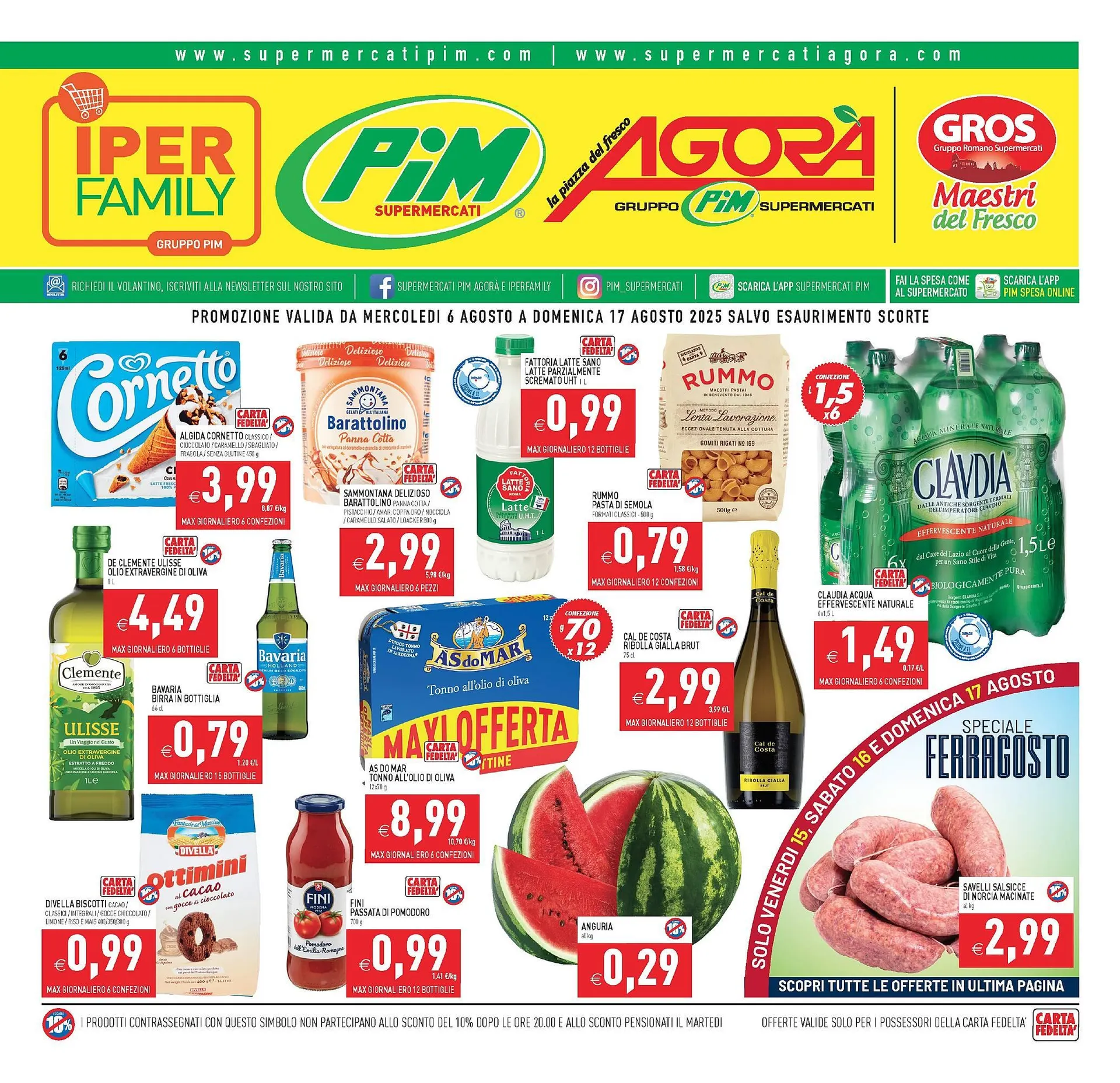 Volantino Pim Supermercati da 6 agosto a 17 agosto di 2025 - Pagina del volantino 1