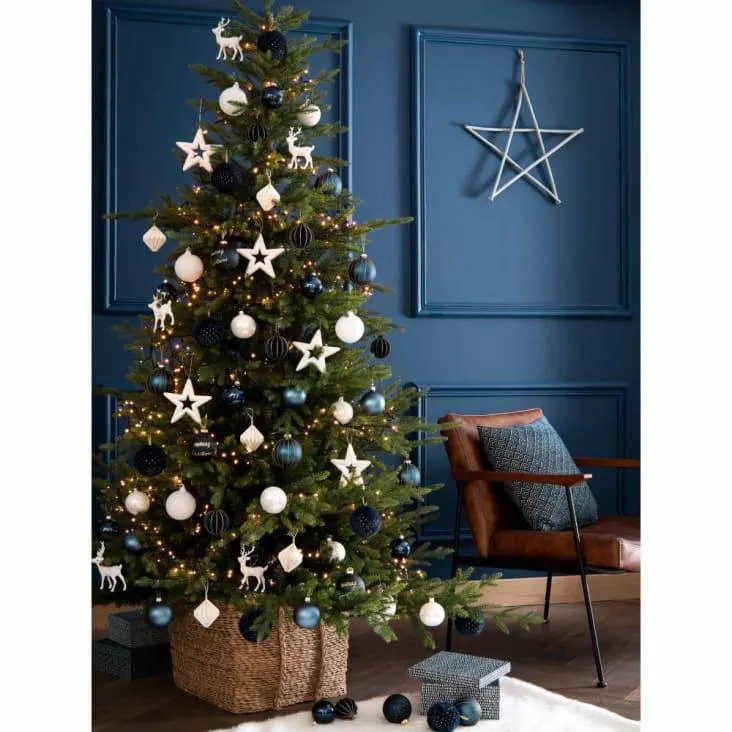 Pallina di Natale in vetro bianco effetto ghiacciato - Lotto di 6