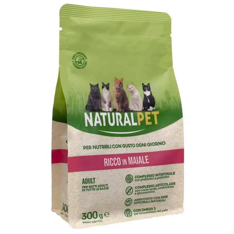 Naturalpet Cat Adult ricco in Maiale 300gr