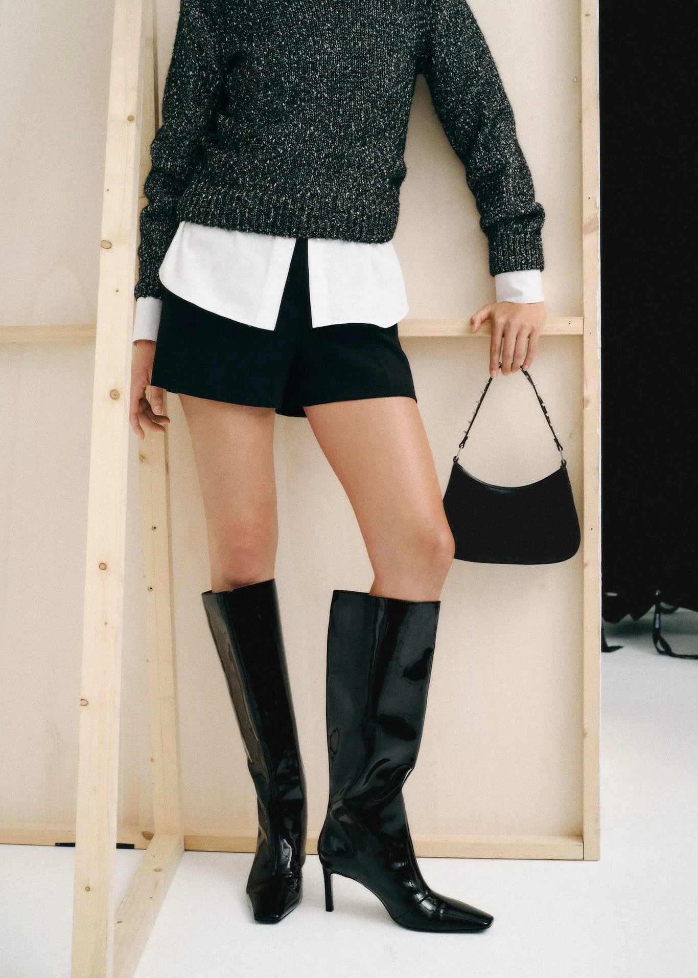 Stivali tacco effetto vernice