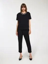 Pantaloni chino tinta unita Nero