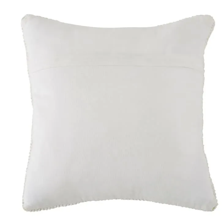 Cuscino in cotone intessuto beige effetto gros grain 45x45 cm