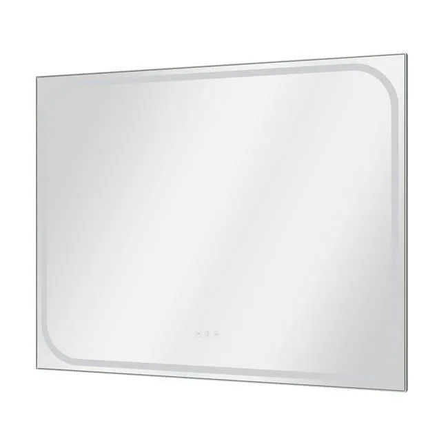 Specchio con illuminazione integrata bagno rettangolare SENSEA L 100 x H 80 x P 3 cm grigio / argento