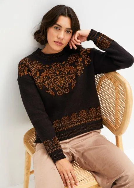 Maglione con motivo in lurex