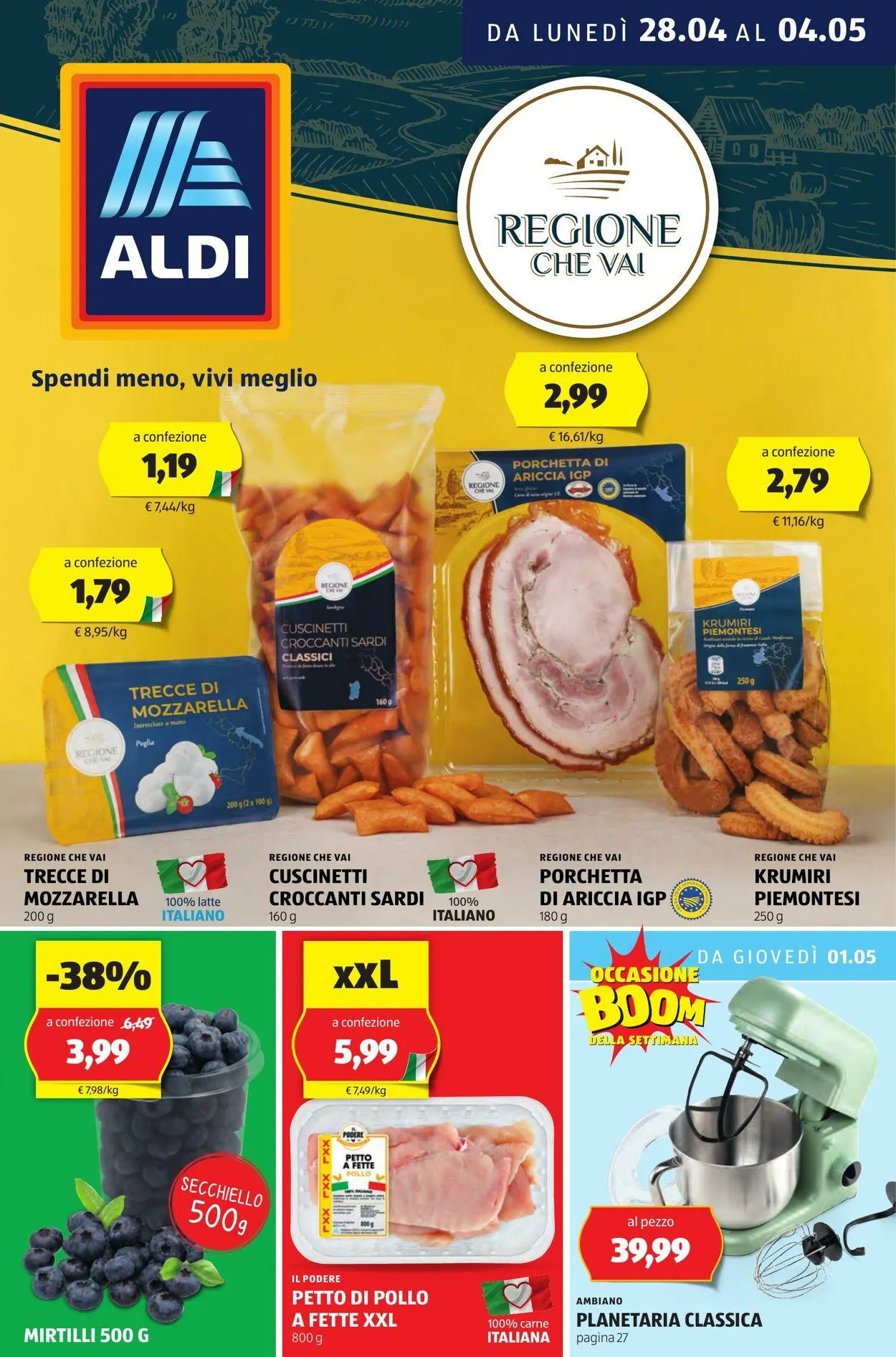 Aldi Volantino attuale da 28 aprile a 4 maggio di 2025 - Pagina del volantino 1