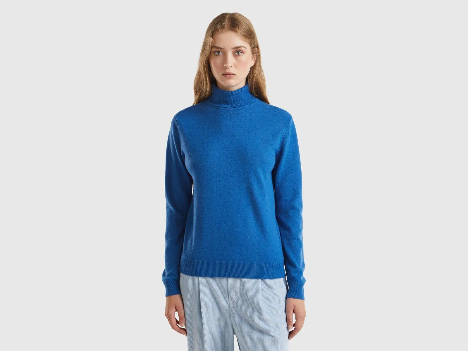 Maglione dolcevita avio in pura lana Merino