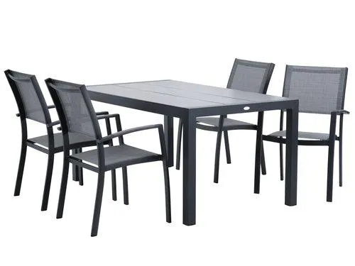 Tavolo HAGEN L160 cm + 4 Sedie STRANDBY grigio