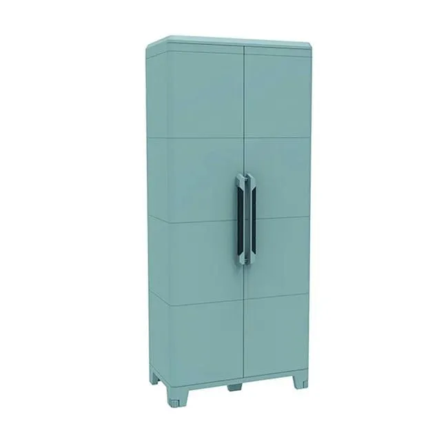 Armadio alto Trasforming Modular 4 in resina, grigio L 78 x H 185 x P 44 cm, 2 ante, adatto per interno/esterno