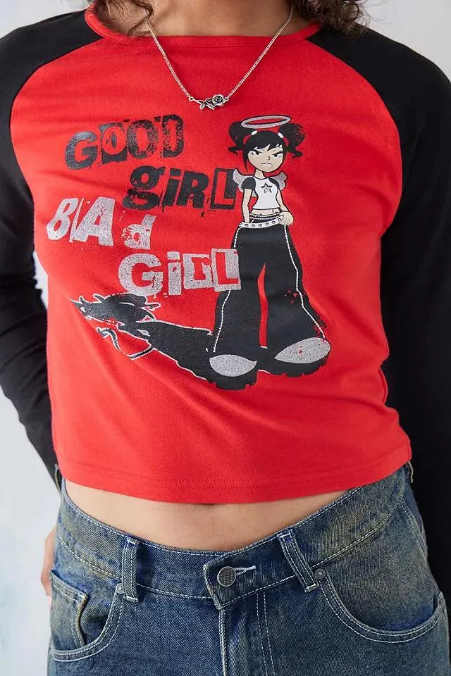 Daisy Street Good Girl Maglietta raglan Bad Girl