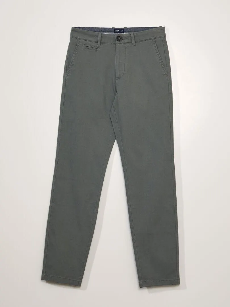 Pantaloni chino in twill - VERDE