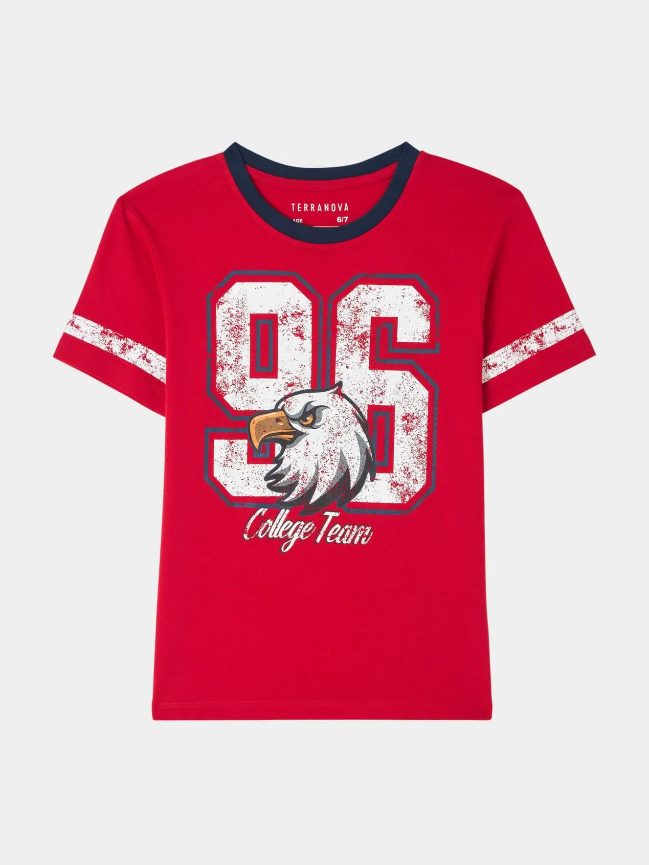 T-shirt stampa college Rosso vivo