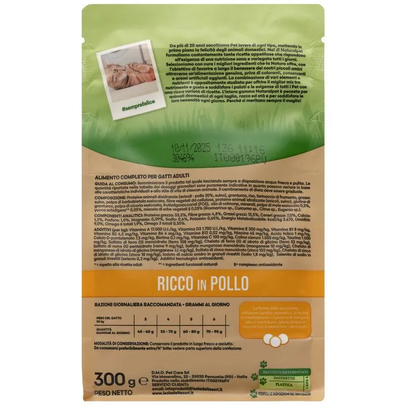 Naturalpet Premium Cat Adult Hairball ricco in Pollo 300 gr