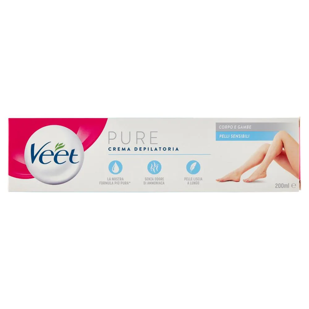 Veet Crema Depilatoria Corpo e Gambe Pure Pelli Sensibili 200 ml
