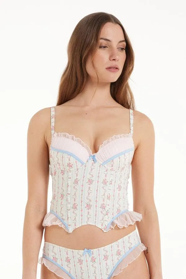 Reggiseno Bra Top Effetto Corpetto Push-Up Imbottito Dreaming Flowers