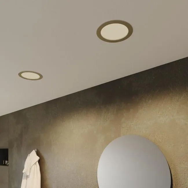 Faretto da incasso con fonte luminosa fisso Modulo LED INSPIRE EXTRAFLAT D22 nichel Ø 22.5 cm Luce cct da bianco caldo al bianco neutro