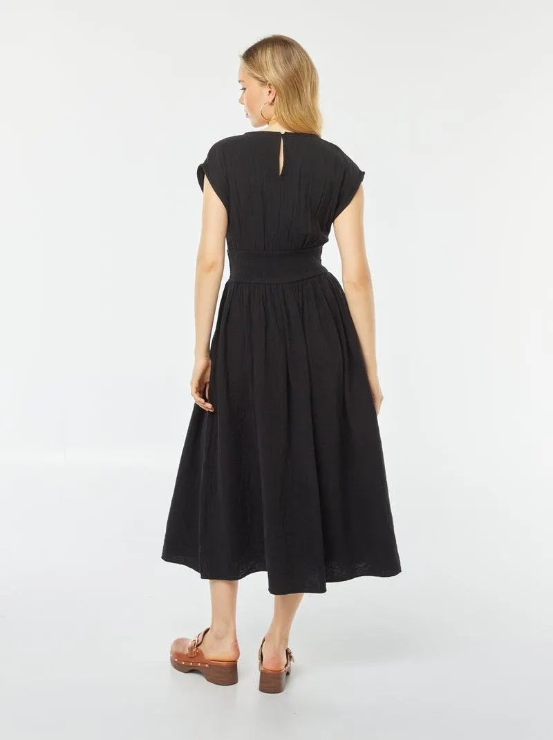 Vestito lungo senza maniche - nero