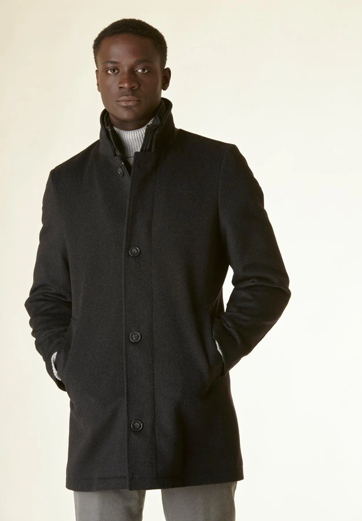 Cappotto moro coreano imbottito pettorina staccabile