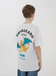 T-shirt stampa Pokémon® fronte/retro Bianco ottico